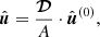 $$ \begin{aligned} \hat{\boldsymbol{u}} = \frac{\boldsymbol{\mathcal{D} }}{A}\cdot \hat{\boldsymbol{u}}^{(0)}, \end{aligned} $$