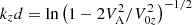 $ k_z d = \ln{\left (1-2V^2_{\rm A}/V^2_{0z}\right)^{-1/2}} $