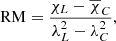 $$ \begin{aligned} \mathrm{RM}=\frac{\chi _L-\overline{\chi }_C}{\lambda _L^2-\lambda _C^2}, \end{aligned} $$