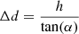 $$ \begin{aligned}&\Delta d = \frac{h}{\tan (\alpha )} \end{aligned} $$