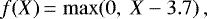 \begin{equation*}f(X)\,{=}\,\max(0,~X-3.7)\,, \end{equation*}