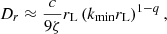 $$ \begin{aligned} D_r \approx \frac{c}{9\zeta }r_{\rm L} \left( k_{\rm min}r_{\rm L} \right)^{1-q}, \end{aligned} $$