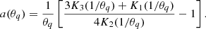 $$ \begin{aligned} a(\theta _{q}) = \frac{1}{\theta _{q}} \left[ \frac{3 K_3(1/\theta _{q})+K_1(1/\theta _{q})}{4K_2(1/\theta _{q})}-1 \right]. \end{aligned} $$