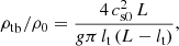 $$ \begin{aligned} {\rho _{\rm t}}_{\rm b}/\rho _0=\frac{4\,c^2_{\mathrm{s0}}\,L}{g \pi \,l_{\rm t}\,(L-l_{\rm t})}, \end{aligned} $$