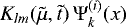 $\smash{K_{lm}(\tilde{\mu},\tilde{t})\,\Psi^{(i)}_k(x)}$