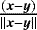 $ \frac{ ({\bm x} - {\bm y}) }{ \| {\bm x} - {\bm y} \| }$