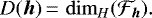 \begin{equation*}D({\bm h})\,{=}\,\dim_H ({\cal F}_{\bm h}). \end{equation*}