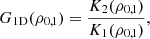$$ \begin{aligned} G_\mathrm{1D} (\rho _{0,1}) = \frac{K_2(\rho _{0,1})}{K_1(\rho _{0,1})}, \end{aligned} $$