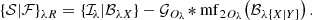 $$ \begin{aligned} \{\mathcal{S} |\mathcal{F} \}_{{\lambda }{R}} = \{\mathcal{I} _{{\!\lambda }}|\mathcal{B} _{{\lambda }{X}}\} - \mathcal{G} _{O_{\lambda }\!} * \mathrm{mf} _{2 O_{\lambda }\!}\left( \mathcal{B} _{{\lambda }\{{X}|{Y}\}}\right). \end{aligned} $$