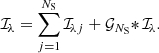$$ \begin{aligned} \mathcal{I} _{{\!\lambda }} = \sum \limits _{j=1}^{N_{\rm S}}\mathcal{I} _{{\!\lambda }{j}} + {\mathcal{G} _{N_{\rm S}}{*\,}\mathcal{I} _{{\!\lambda }}}. \end{aligned} $$