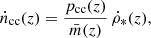$$ \begin{aligned} \dot{n}_\mathrm{cc} (z) = \frac{p_{\rm cc}(z)}{\bar{m}(z)}\,\dot{\rho }_*(z), \end{aligned} $$