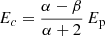 $ E_c = \frac{\alpha-\beta}{\alpha+2}\,E_{\mathrm{p}} $