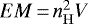 $EM\,{=}\,n_{\mathrm{H}}^2 V$