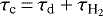 $\tau_{\textrm{c}}\,{=}\,\tau_{\textrm{d}} + \tau_{\textrm{H}_2}$