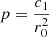 $ p=\frac{c_1}{r_0^2} $