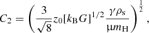 $$ \begin{aligned} C_2=\left(\frac{3}{\sqrt{8}} z_0 [k_\mathrm{B} G]^{1/2} \frac{\gamma \rho _\mathrm{s} }{\upmu m_\mathrm{H} } \right)^{\frac{1}{2}}, \end{aligned} $$