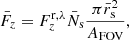 $$ \begin{aligned} \bar{F}_z = F_z^{\mathrm{r},\lambda } \bar{N}_{\rm s} \frac{\pi \bar{r}_{\rm s}^2}{A_{\rm FOV}}, \end{aligned} $$