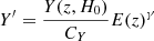 $ Y^\prime=\dfrac{Y(z,H_0)}{C_{Y}}E(z)^{\gamma} $