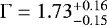 $\Gamma = 1.73_{-0.15}^{+0.16}$