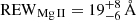 $ \mathrm{REW}_{\mathrm{Mg\,II}}=19^{+8}_{-6}\,\mathrm{\AA} $