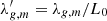 $ \lambda^\prime_{g,m} = \lambda_{g,m}/L_0 $