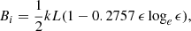 $$ \begin{aligned} B_i ={\frac{1}{2} kL} (1- 0.2757\ \epsilon \log _e\epsilon ), \nonumber \end{aligned} $$