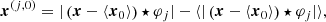 $$ \begin{aligned}&\boldsymbol{x}^{(j,0)} = |\left(\boldsymbol{x} - \langle \boldsymbol{x}_0\rangle \right)\star \varphi _j |- \langle |\left(\boldsymbol{x} - \langle \boldsymbol{x}_0\rangle \right)\star \varphi _j |\rangle , \end{aligned} $$