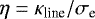 \begin{equation*} \eta=\kappa_{\textrm{line}}/\sigma_{\textrm{e}} \end{equation*}