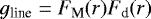 \begin{equation*} g_{\textrm{line}} = F_{\textrm{M}}(r)F_{\textrm{d}}(r) \end{equation*}