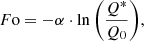 $$ \begin{aligned} F\mathrm{o} = -{\alpha }\cdot \ln {\left(Q^*\over Q_0\right)}, \end{aligned} $$