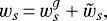 \begin{displaymath} w_s\,{=}\,w^g_s&#x002B;\tilde{w}_{s}, \end{displaymath}