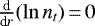 $\frac{\textrm{d}}{\textrm{d}r}(\ln n_t)\,{=}\,0$