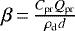 $\beta\,{=}\,\frac{C_{\textrm{pr}}Q_{\textrm{pr}}}{\rho_{\textrm{d}} d}$