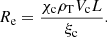 $$ \begin{aligned} R_{\rm e} = \frac{\chi _{\mathrm{c}} \rho _{\rm T} V_{\mathrm{c}}L}{\xi _{\mathrm{c}}}. \end{aligned} $$