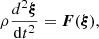 $$ \begin{aligned} \rho \frac{d^2\boldsymbol{\xi }}{\mathrm{d}t^2}=\boldsymbol{F}(\boldsymbol{\xi }), \end{aligned} $$