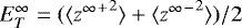 $E_T^{\infty}=(\langle {{z^{\infty}}^+}^2 \rangle + \langle {{z^{\infty}}^-}^2 \rangle)/2$