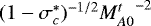 $(1-\sigma_c^*)^{-1/2} {M^t_{A0}}^{-2}$