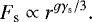 \begin{eqnarray*} F_{\textrm{s}} \propto r^{g\gamma_{\textrm{s}}/3}.\end{eqnarray*}