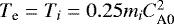 $T_{\textrm{e}}=T_i=0.25m_iC_{\textrm{A0}}^2$
