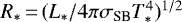 $R_*\,{=}\,(L_*/4\pi \sigma_{\textrm{SB}} T^4_*)^{1/2}$