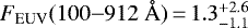 ${F}_{\textrm{EUV}} (100{-}912 ~ \AA) \,{=}\, 1.3^{+2.6}_{-1.1}$