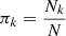 $$ \begin{aligned} \pi _{k} = \frac{N_{k}}{N} \end{aligned} $$