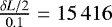 $\frac{\delta L/2}{0.1} = {15\,416}$