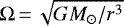 $\Omega\,{=}\,\sqrt{GM_{\odot}/r^3}$