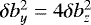 $\delta b_y^2 = 4\delta b_z^2$