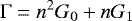 \begin{equation*}\Gamma=n^2 G_0 + n G_1 \end{equation*}