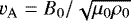 $v_{\mathrm{A}}=B_0/\sqrt{\mu_0\rho_0}$