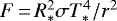 $F\,{=}\,R_*^2\sigma T_*^4/r^2$