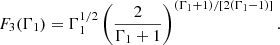 $$ \begin{aligned} F_3(\Gamma _1) = \Gamma _1^{1/2}\left(\frac{2}{\Gamma _1+1}\right)^{{(\Gamma _1+1)}/[{2(\Gamma _1-1)}]}. \end{aligned} $$