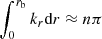 $ \int_0^{r_{\rm b}} k_r {{\textrm{d}}} r \approx n\pi $